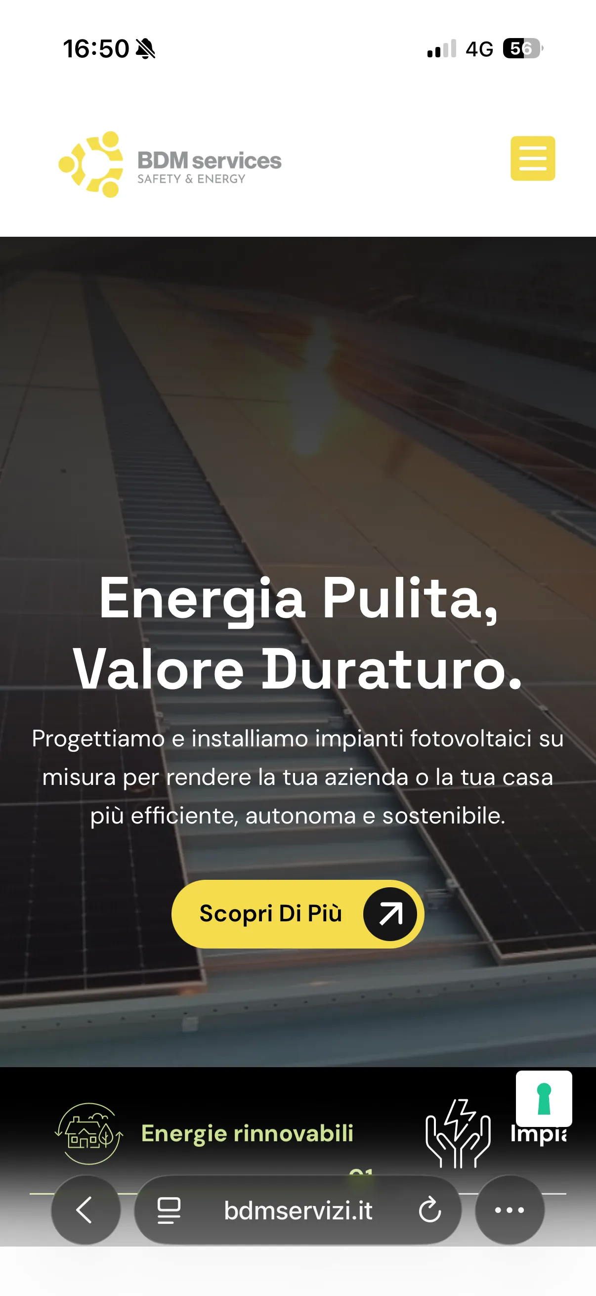 Schermata 1 del sito di BDM Servizi
