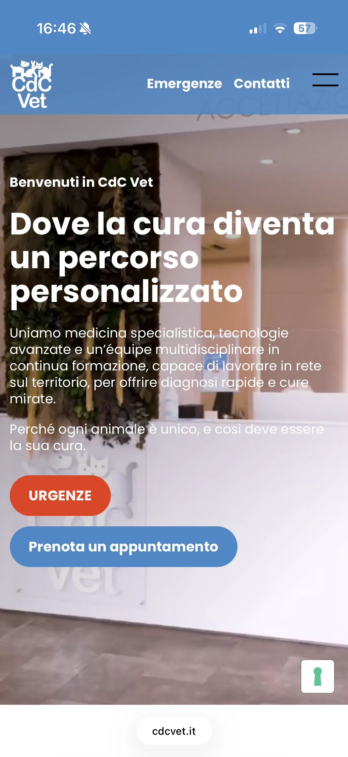 Schermata 1 del sito di CDC Vet