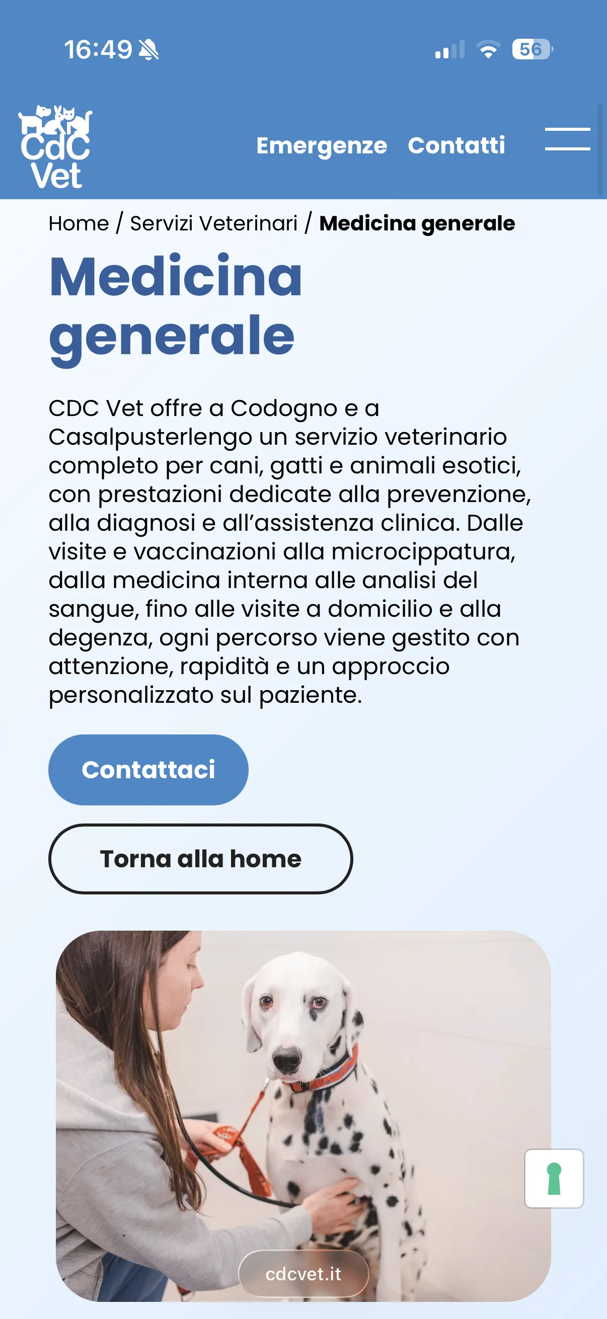 Schermata 4 del sito di CDC Vet
