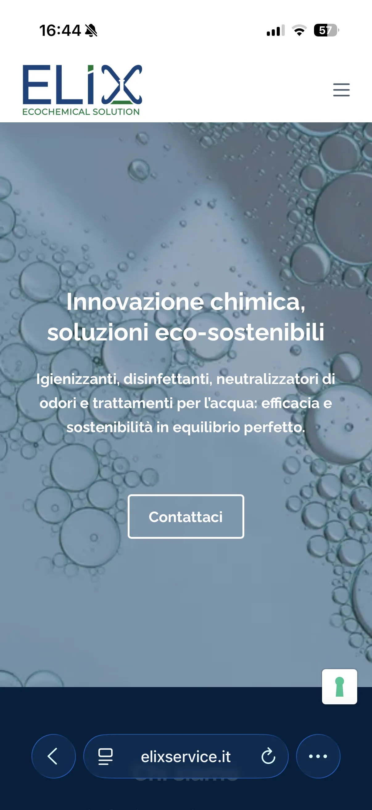 Schermata 1 del sito di Elix Service