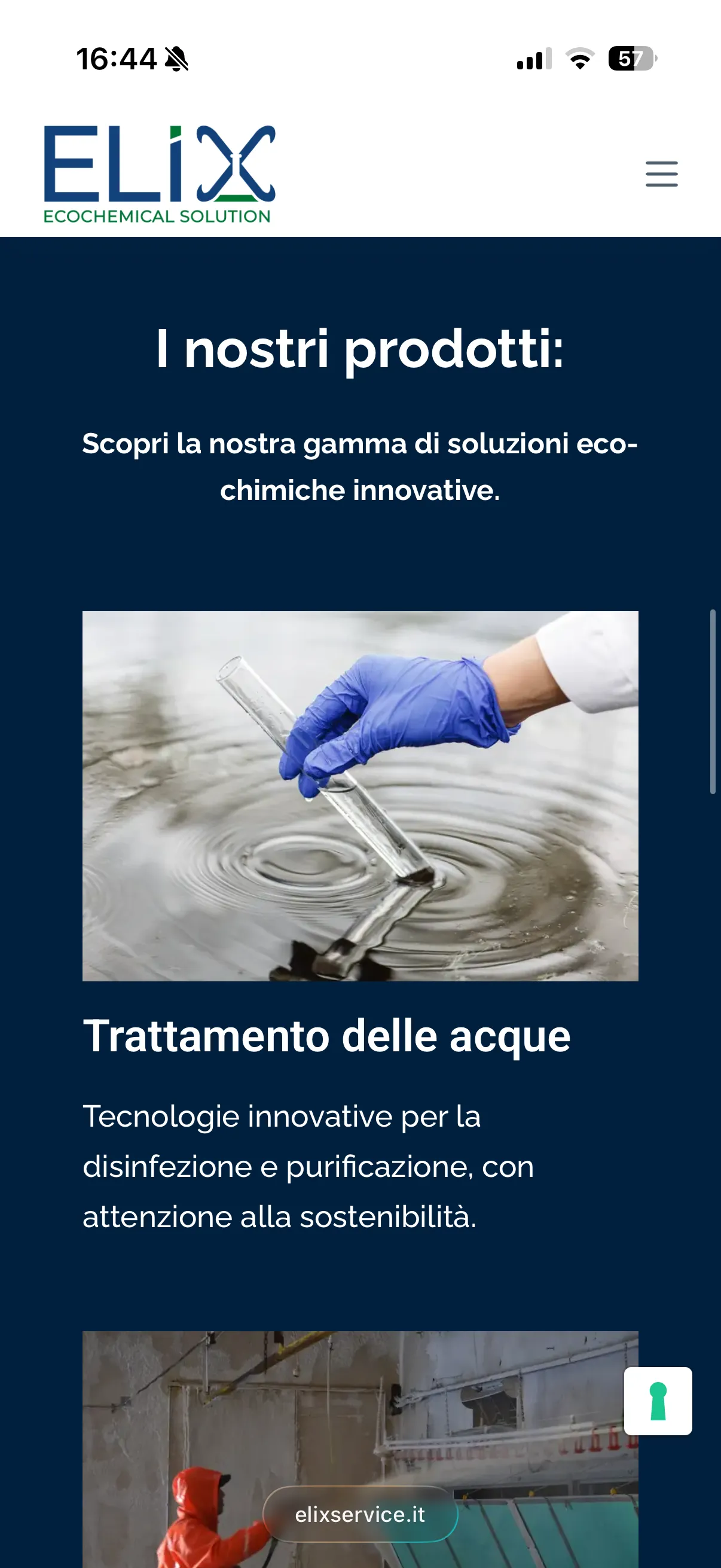 Schermata 3 del sito di Elix Service