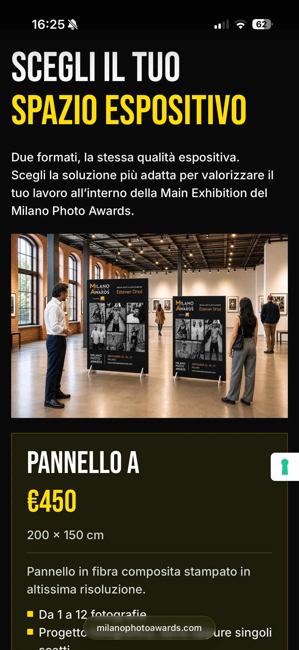 Schermata 5 del sito di Milano Photo Awards