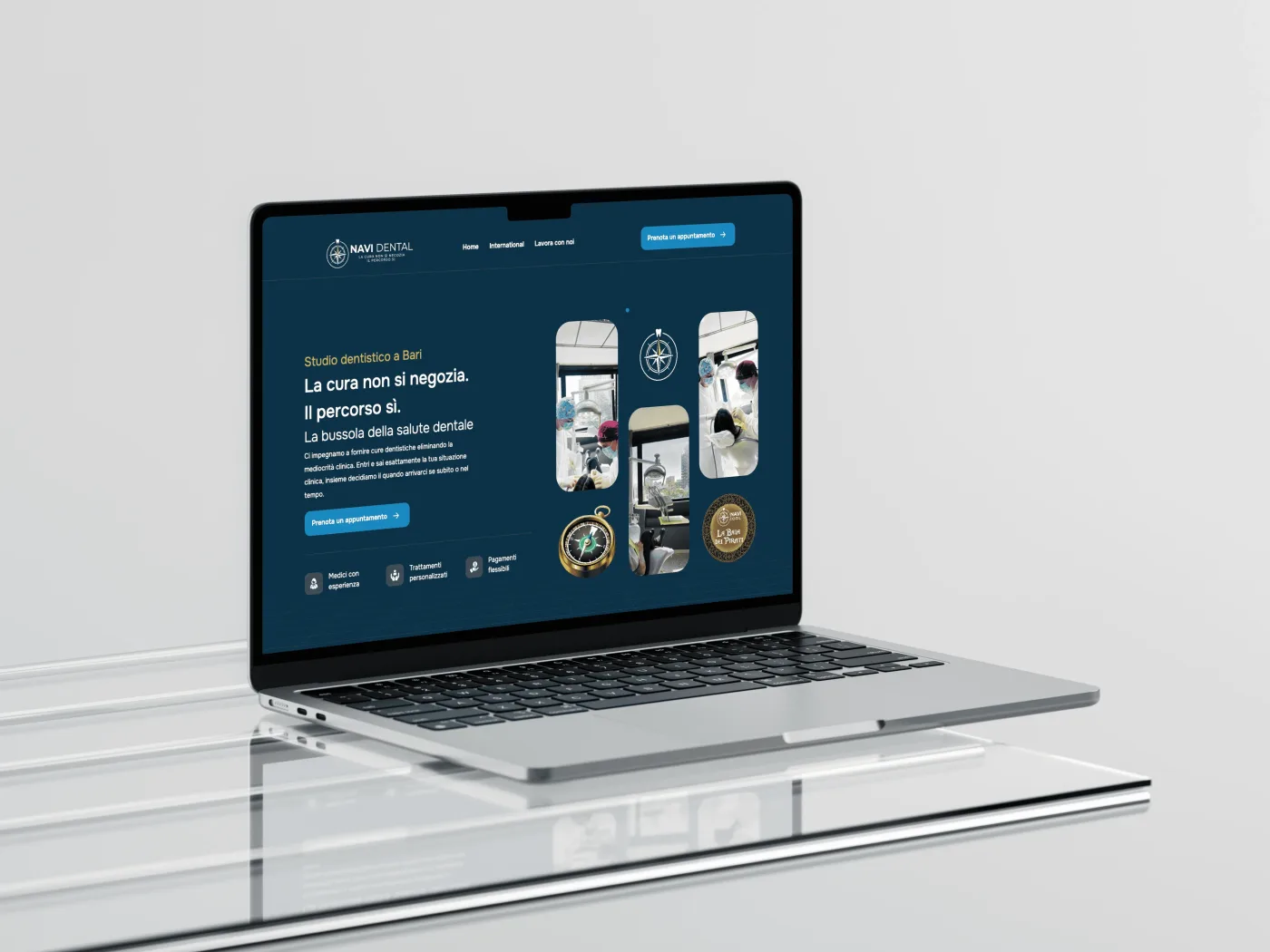 Homepage del sito di Navi Dental
