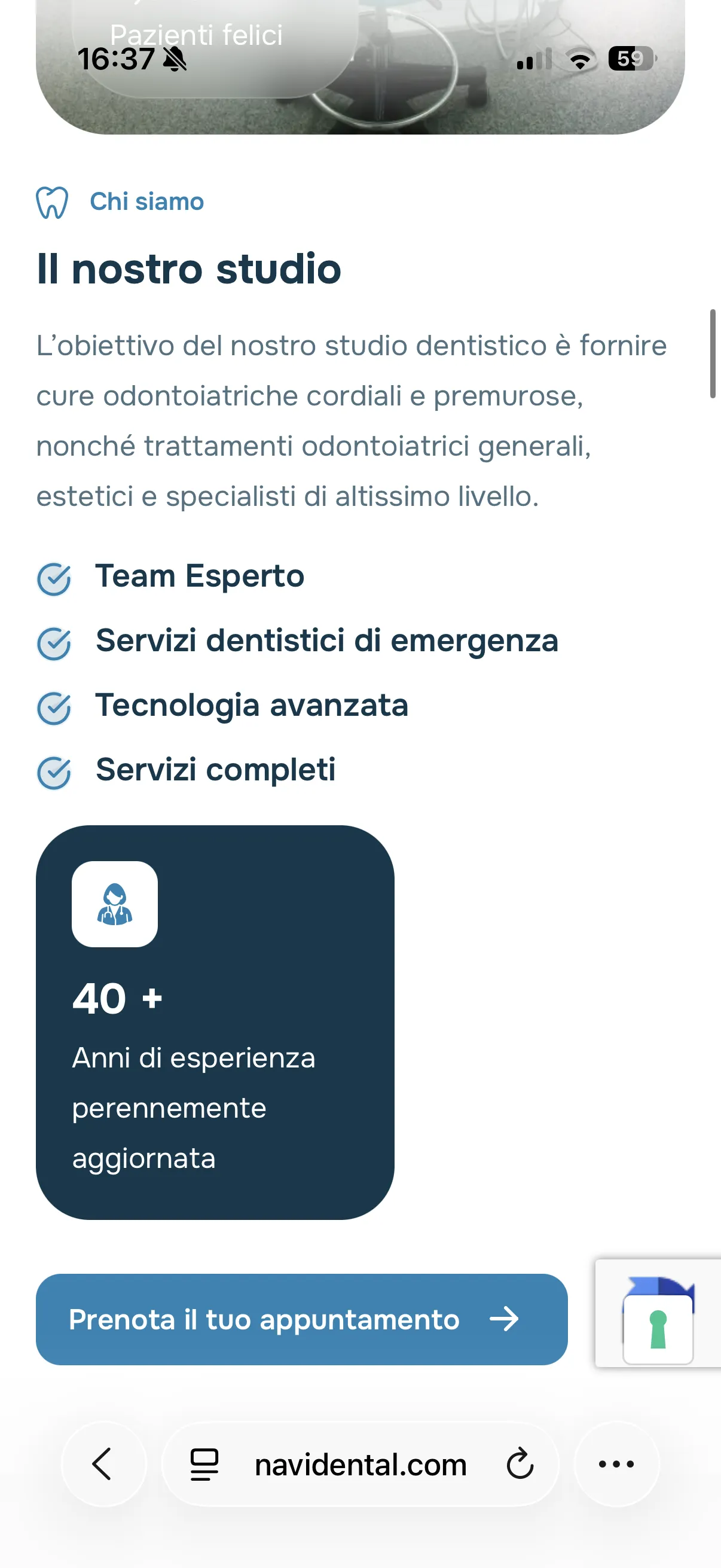Schermata 3 del sito di Navi Dental