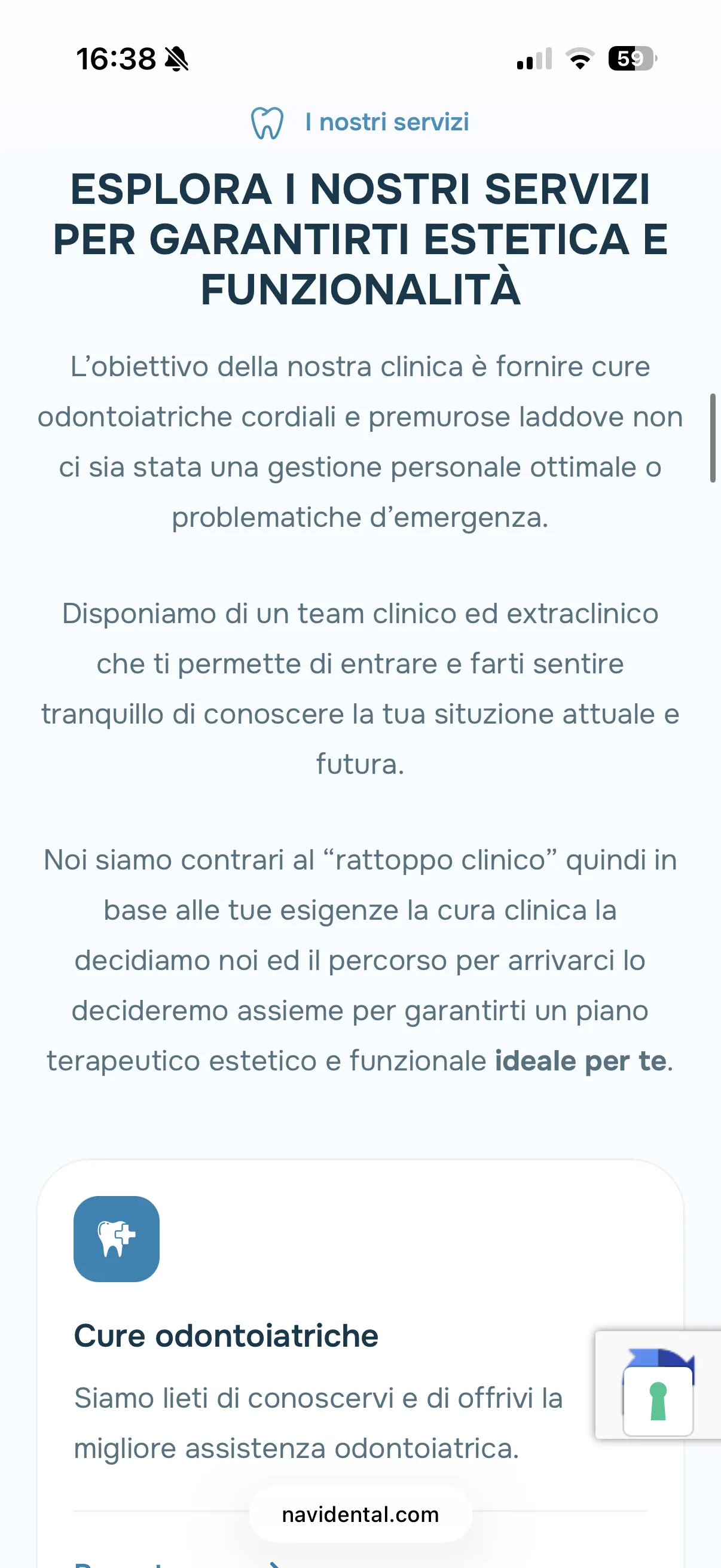 Schermata 4 del sito di Navi Dental