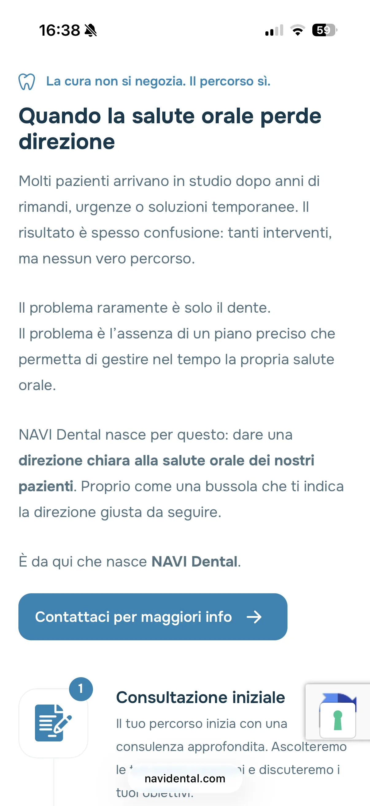 Schermata 5 del sito di Navi Dental