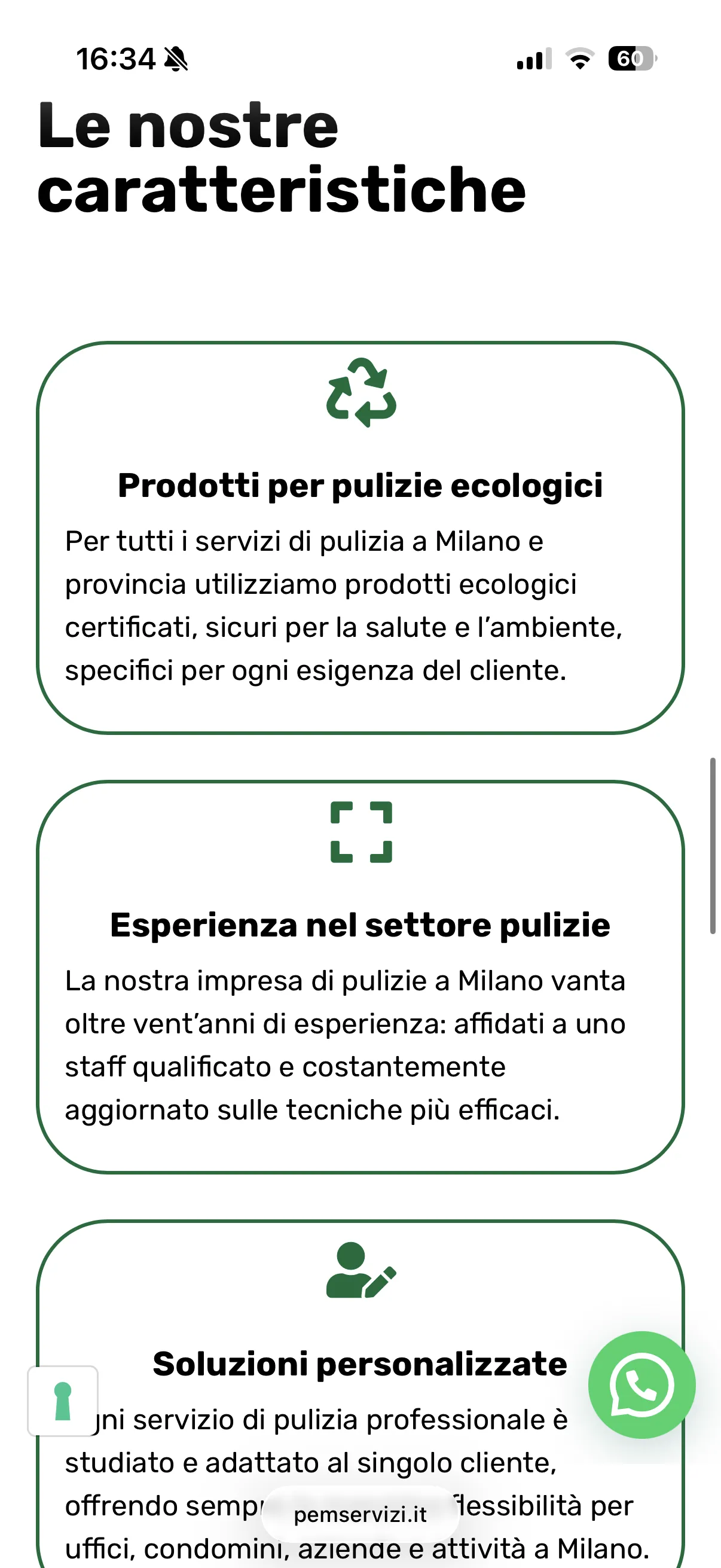 Schermata 5 del sito di P&M Servizi
