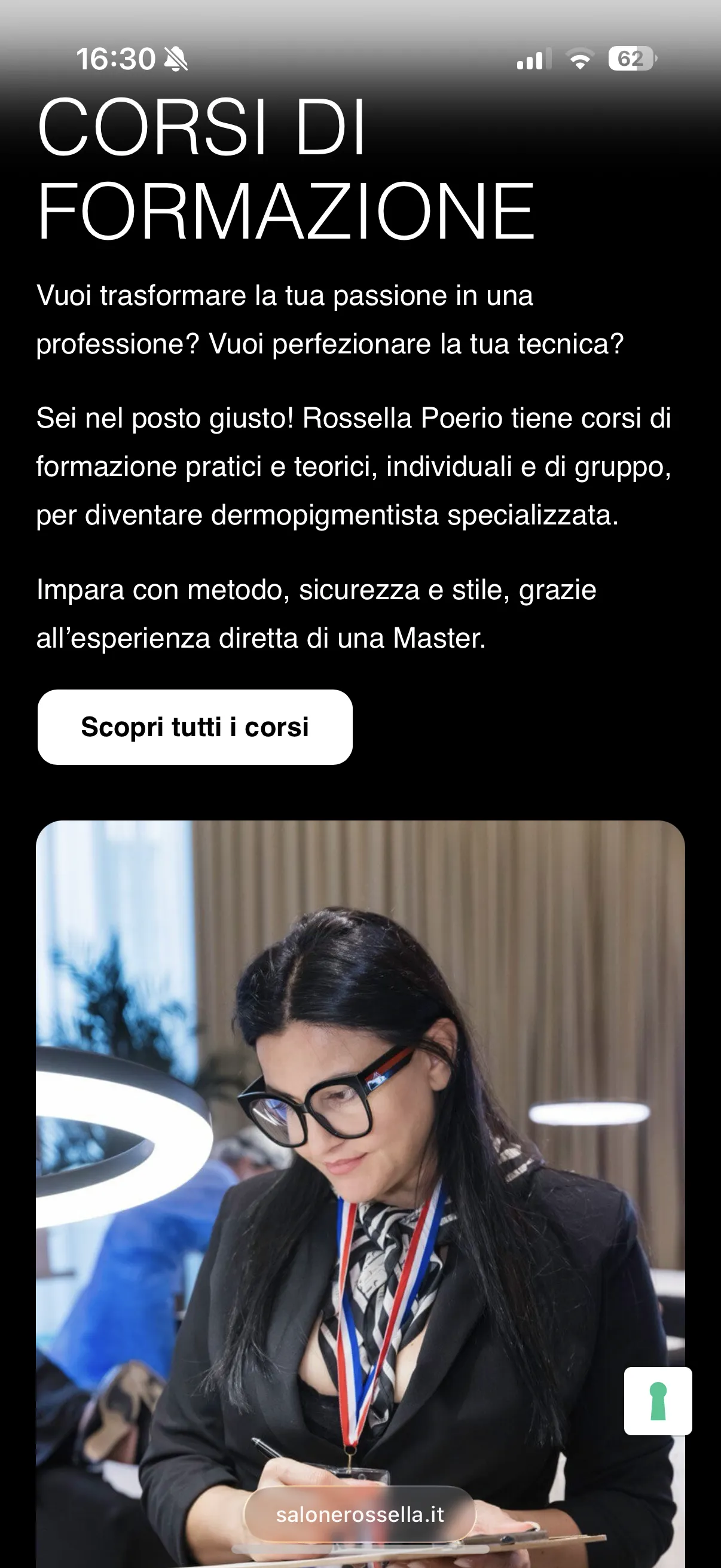 Schermata 2 del sito di Salone Rossella