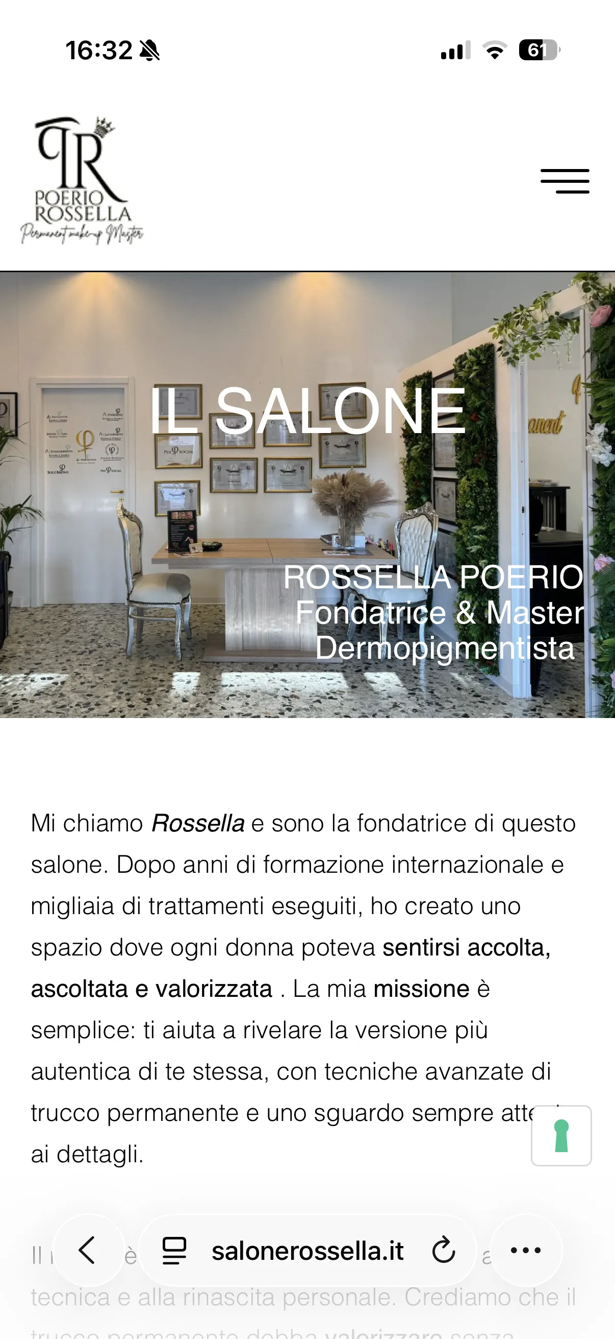 Schermata 5 del sito di Salone Rossella